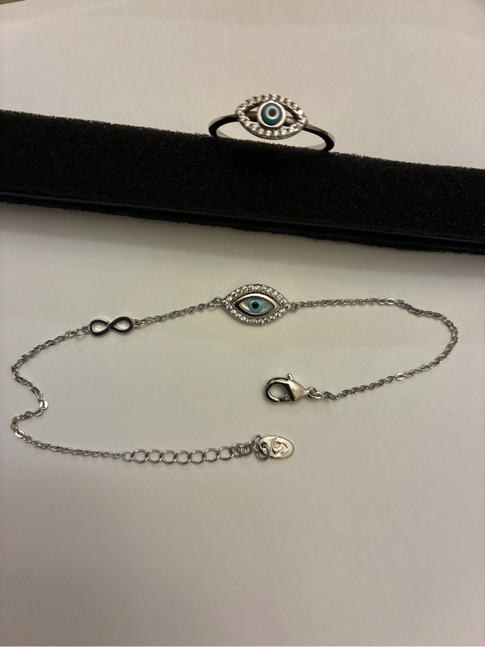Sterling Silver Blue Evil Eye Bracelet by